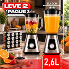 Liquidificador Multiuso 5 em 1 Com 2 Jarras de Vidro + BRINDE Porta Tempero Vertical 16 Potes - COMPRE 1 LEVE 2