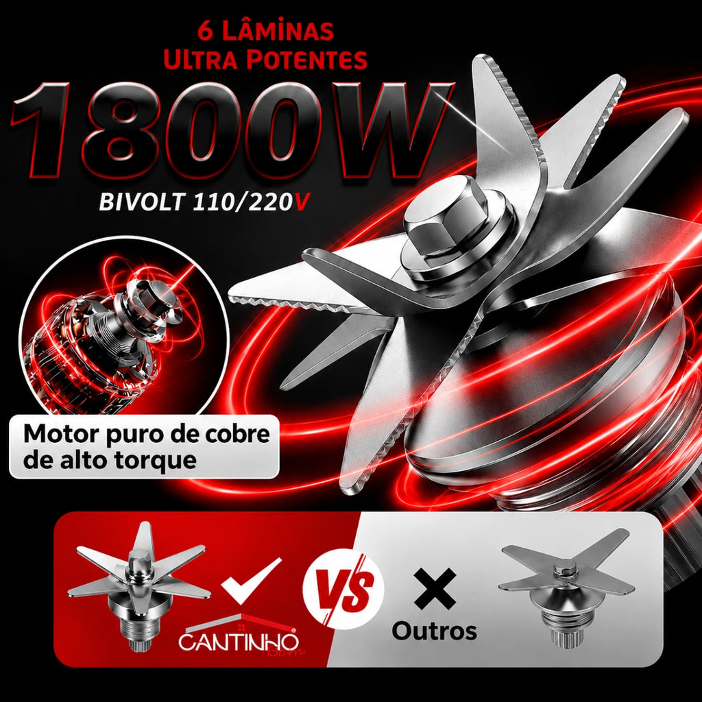 Liquidificador Multiuso Lumax Pro™ Com 2 Jarras de Vidro + BRINDE Porta Tempero Vertical 16 Potes - COMPRE 1 LEVE 2